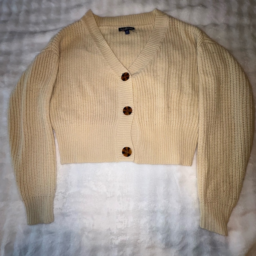Cream Button-Up Women's Sweater
